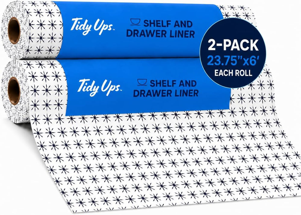 Adhesive Shelf Liner - Midnight Grid, 23.75in x 6ft, 2-Pack