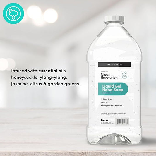 Clean Revolution Liquid Gel Hand Soap, Silky Rich Liquid, Quick Lather - Image 2