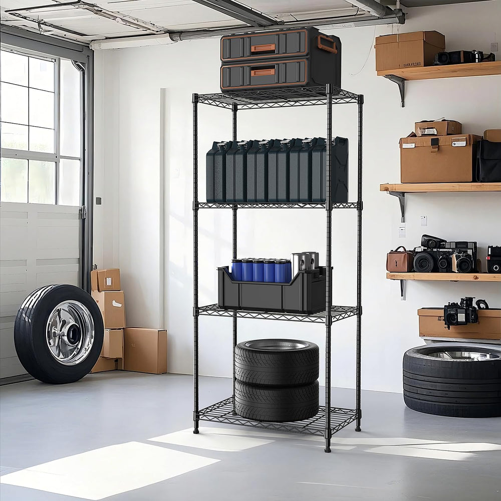 M MZG 1000 lbs 4Tier Shelf Metal Storage Shelves Wire Rack Closet Organizers ...
