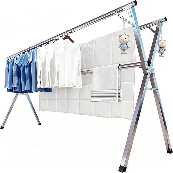 Foldable Clothes Drying Rack, Stainless Steel Laundry Drying Rack