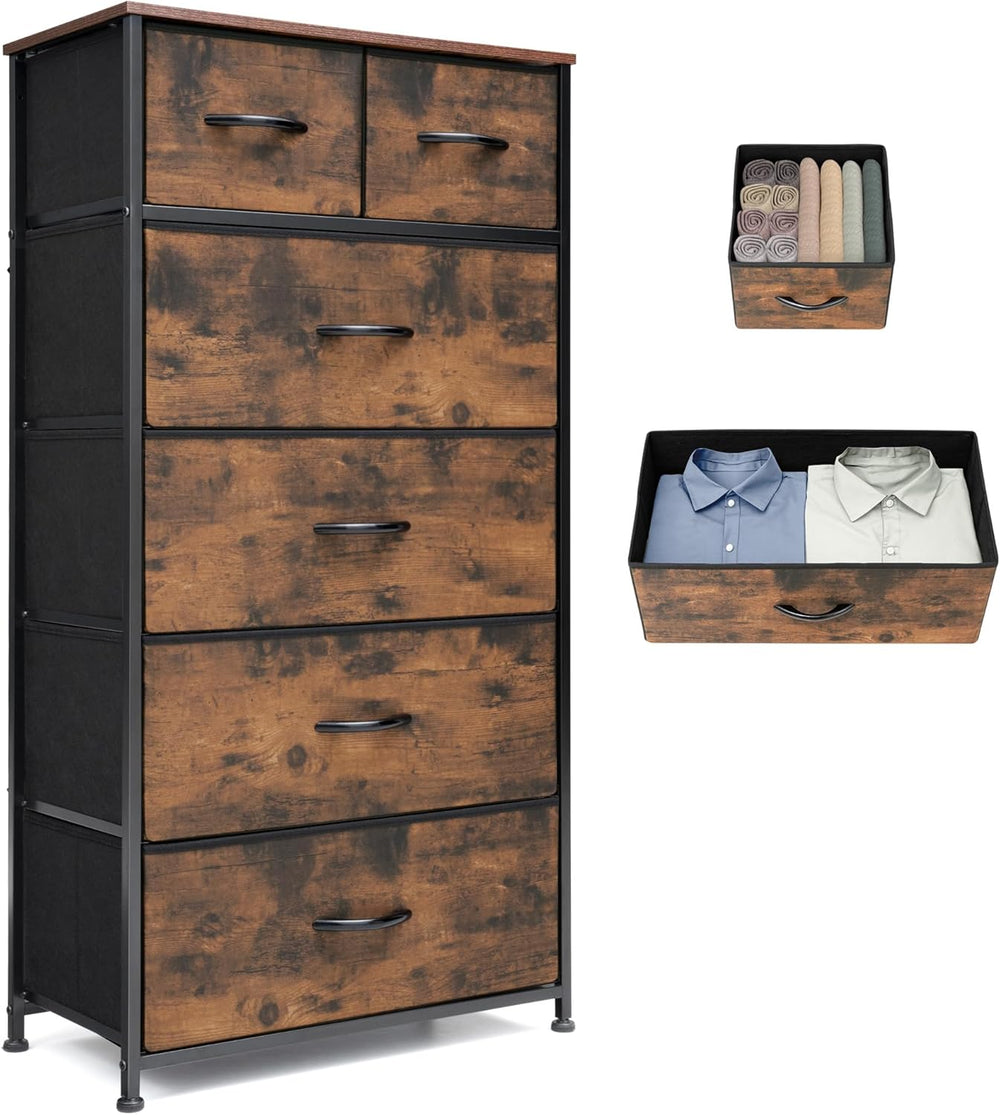 Tall Dresser for Bedroom, Fabric Storage Tower with 6 Drawers