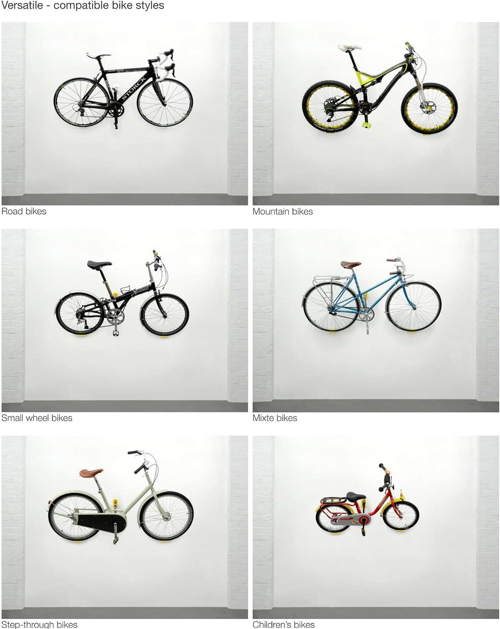 Cycloc Hero - Elegant Wall Mount Bike Storage Rack - Multiple Color Options A...