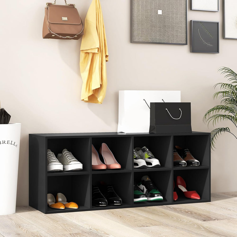 GIANTEX Shoe Bench 8 Cubes, 40" Entryway Bench with Storage, 8-Cubby Sho...