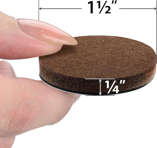 24 Heavy-Duty Felt Furniture Pads 1.5” 1/4” Thick X-Protector! Round Felt Pads - Image 2
