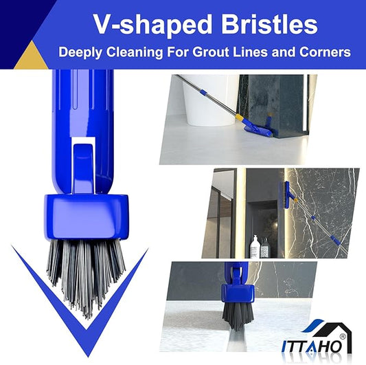 ITTAHO 12" Wide Floor Scrub and Grout Brush Set - Image 2