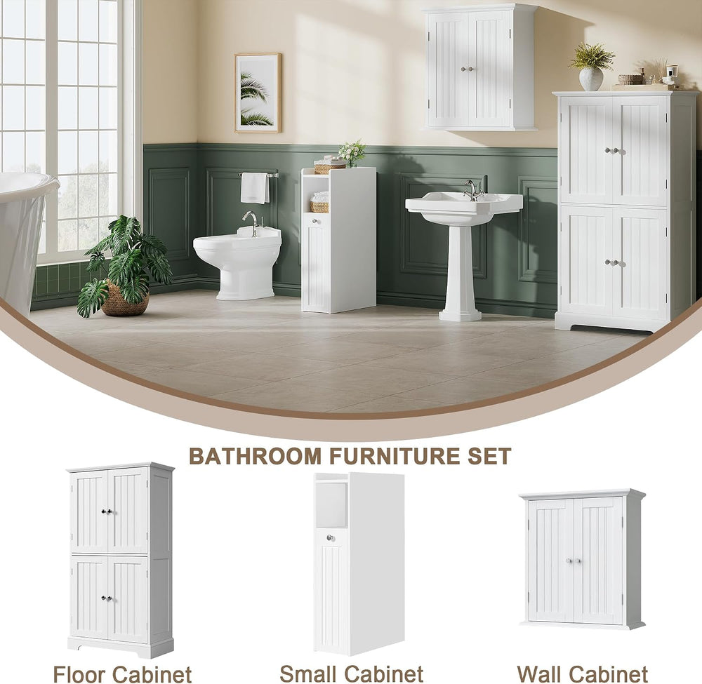 ChooChoo Slim Bathroom Storage Cabinet with Slide Out Drawers