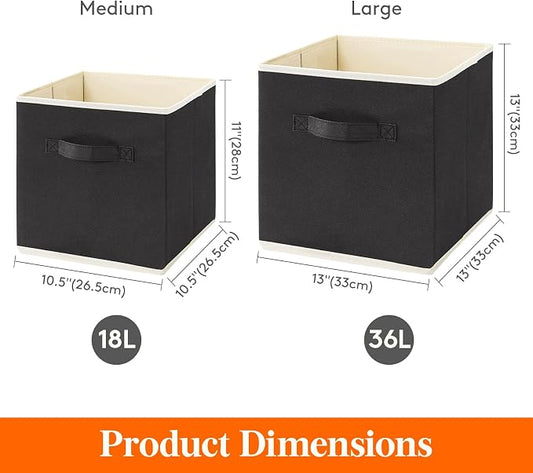 Lifewit 16 Packs Storage Cubes, 11 Inch Cube Storage Bins, Foldable Decorative - Image 2