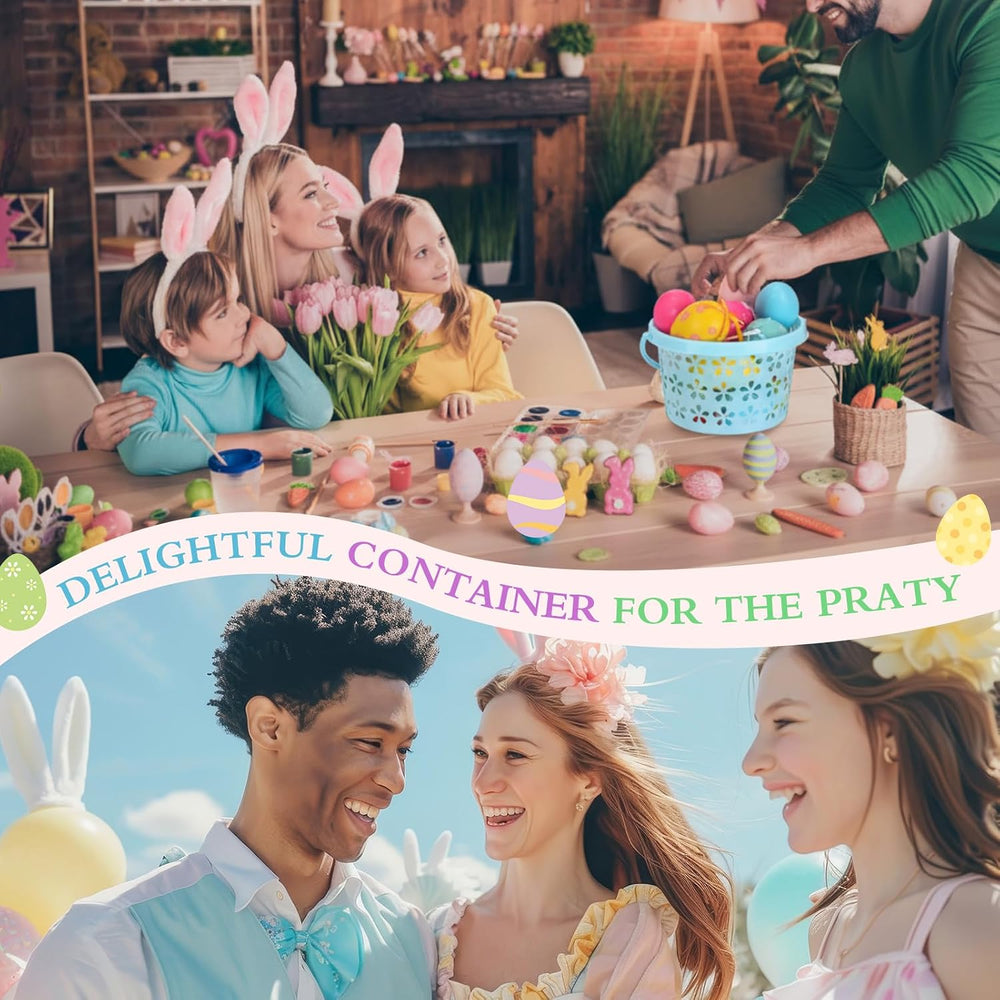 Havawish Easter Basket Bulk with Handle Small Colorful, 100 Pcs, Round