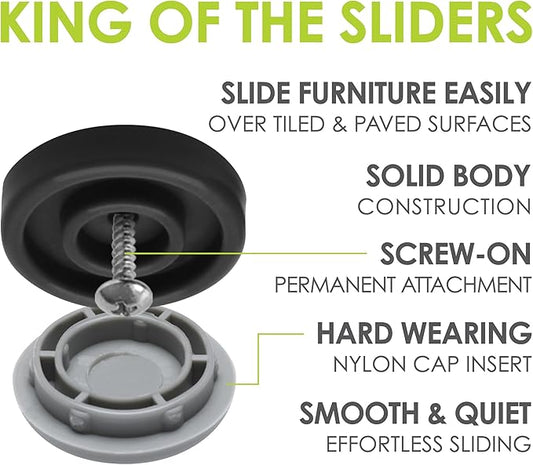 Gorilla Outdoor 1-1/4 Inch Furniture Sliders/Chair Glide Floor Protectors - Image 2
