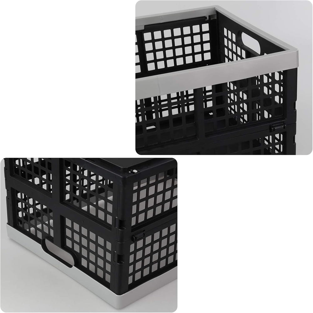 Vababa 42 L Stackable Collapsible Storage Crate, 3-Pack Storage Basket