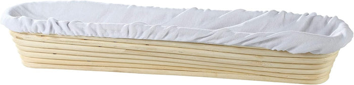 Frieling Rectangular Banneton Proofing Basket - Bread Rising Basket with Cotton Liner (17 x 3-Inch)