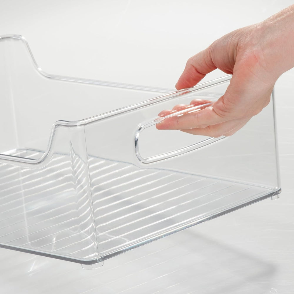 iDesign Stackable Clear Plastic Storage Bin, 4-Pack
