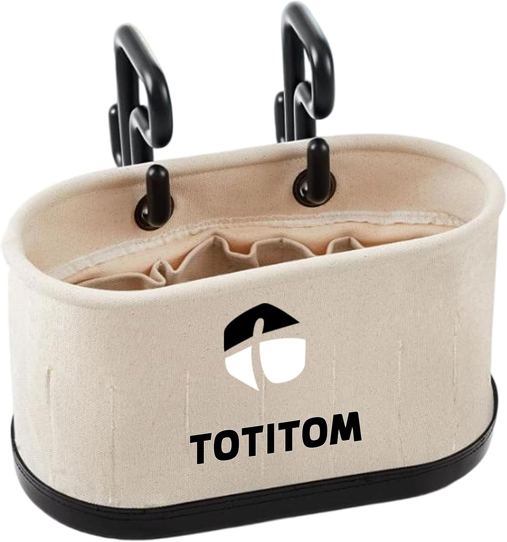 Canvas Bucket Bag, Aerial Oval Tool Bucket With Hooks & 15 Pockets, Oval ...