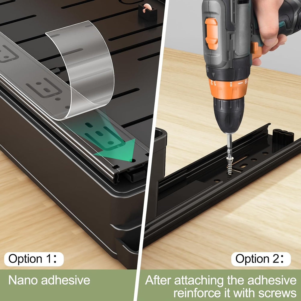 DOMNIU Pull Out Cabinet Organizers Expandable,Black,16.9"Depth,2 Pack