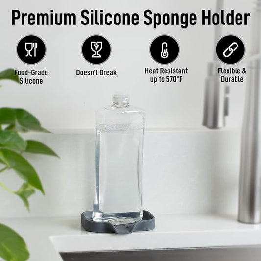 Zulay Kitchen Small Silicone Sponge Holder – Space-Saving Sink Organizer Tray - Image 2