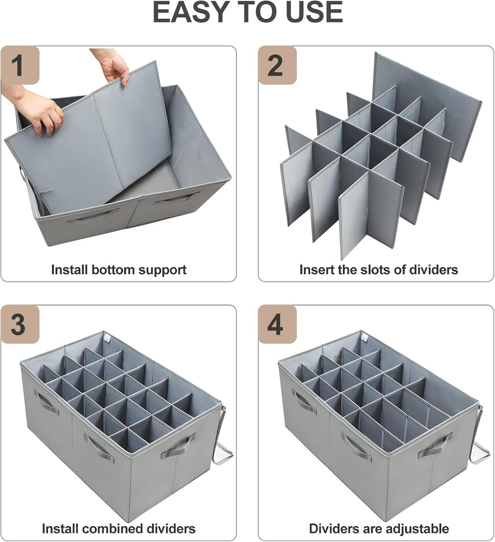 TOPIA HOME Shoe Organizer for Closet 2 Pack, Foldable Shoe Box with Adjustabl...