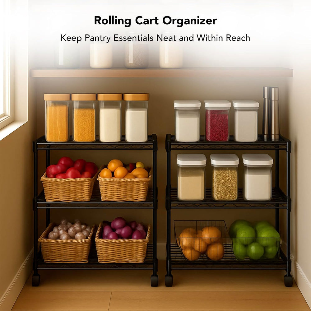 3 Tier Wire Shelving Unit Storage Rack, Metal Heavy Duty Utility Organizers, ...
