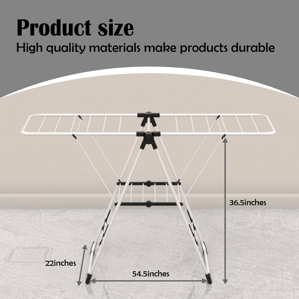 Maomo Foldable Clothes Drying Rack, Double-Sided Gullwing Laundry Drying Stan...