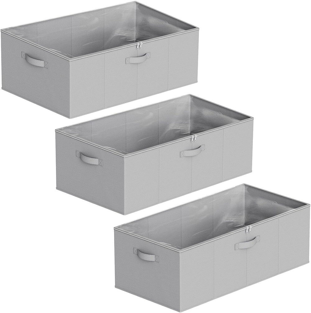 SpaceAid 3 Pack 10" High Under Bed Storage Containers, Large Underbed St...