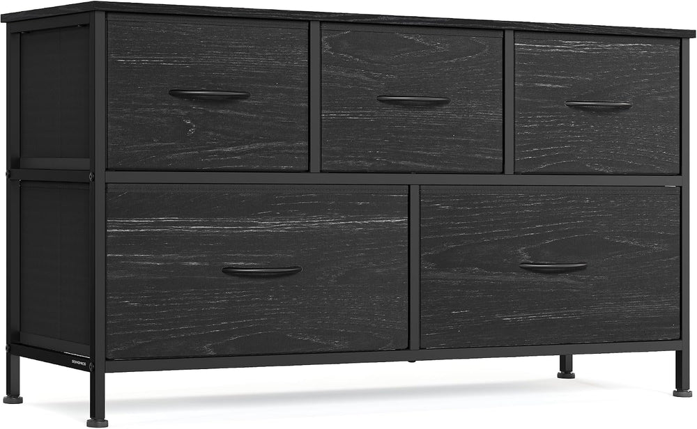 SONGMICS Dresser for Bedroom, Wide Dresser with 5 Fabric Drawers