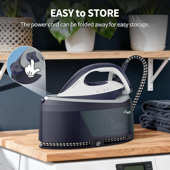 Steam Iron for Clothes, 1500W Professional Steam Station, 67.62oz Water Tank - Image 7
