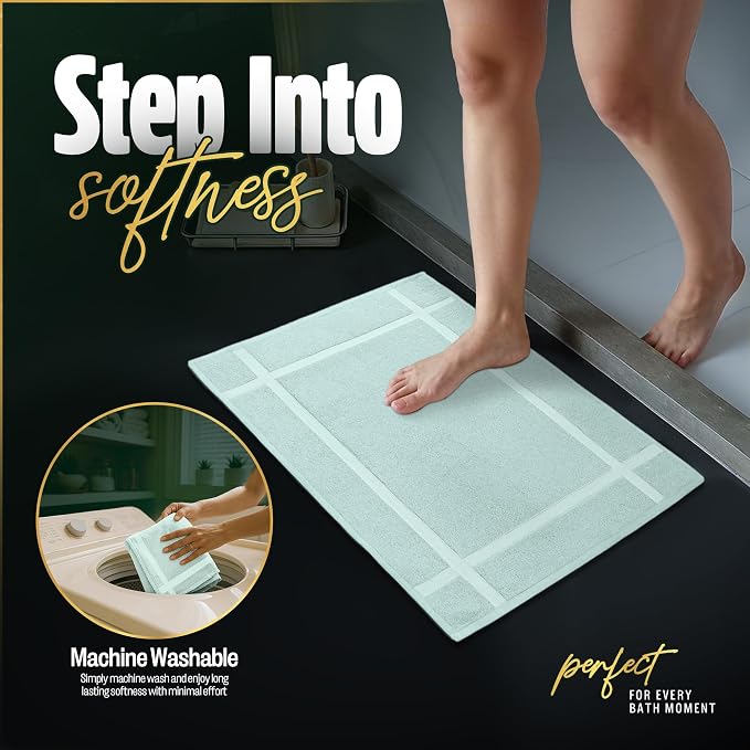 Pearl Linens Pack of 6 100% Cotton Bath Mat 20x30 inches, Soft & Absorbent - Image 8