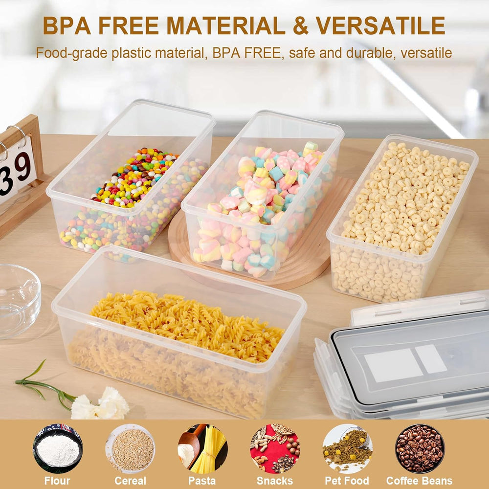 Cozary 3.2L Airtight Food Containers 4 Pieces, Plastic Food Containers with L...