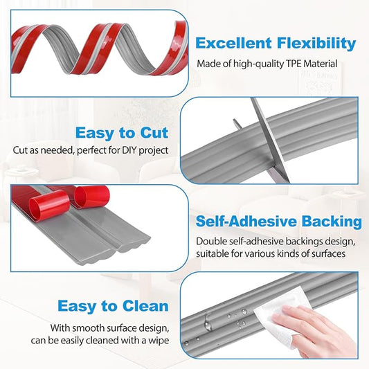 Wall Corner Protector Peel and Stick Corner Trim Molding Flexible Inside & - Image 2