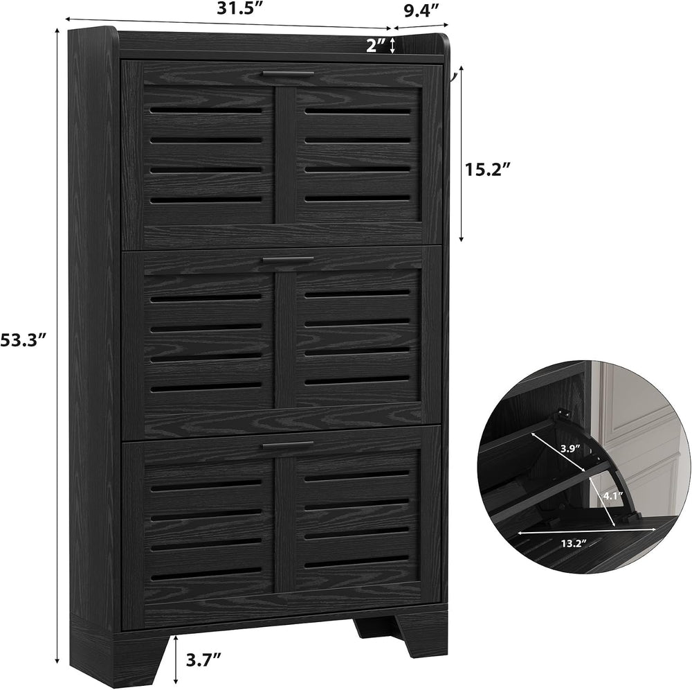 IDEALHOSUE Shoe Cabinet Storage for Entryway, Slim Shoe Storage Cabinet with ...