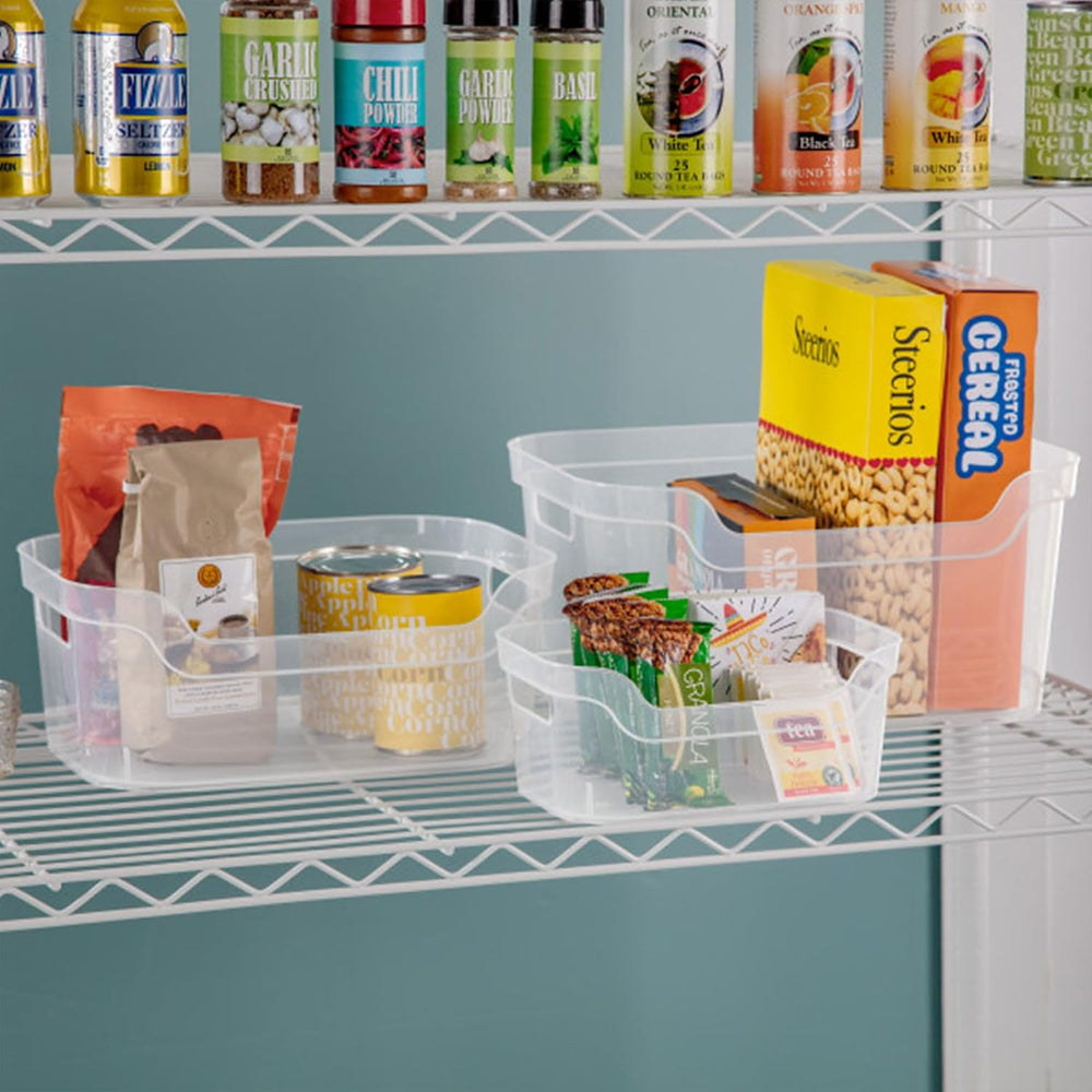 Sterilite Large Open Bin, Clear Plastic Organizing Container, 24-Pack
