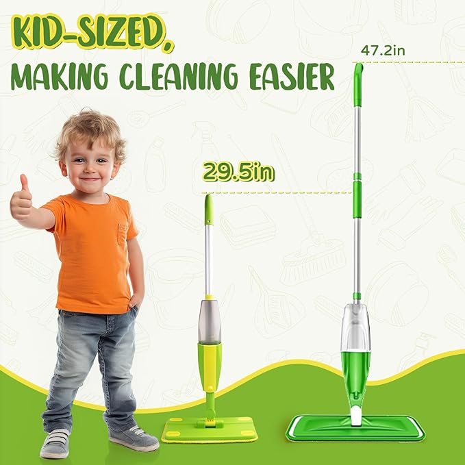 Toddler Spray Mop-Montessori Toys Mini Size Cleaning Mini Mop That Really Spray - Image 8