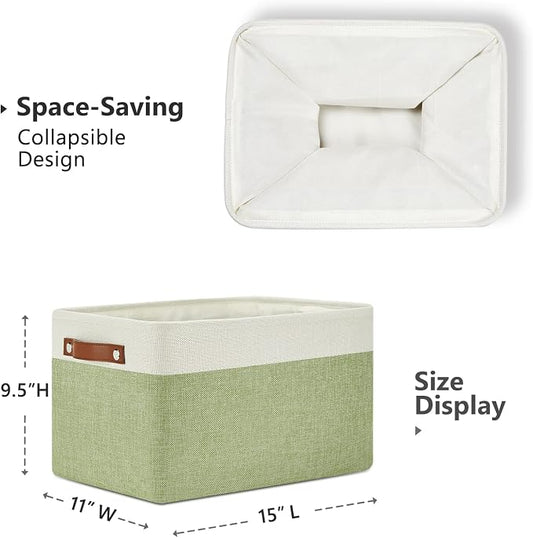 DULLEMELO Fabric Storage Bins for Laundry, Foldable Storage Baskets for Shelves - Image 2