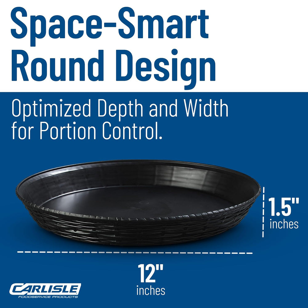 Carlisle 652603 WeaveWear Round Serving Basket, 12", Black (Pack of 12)