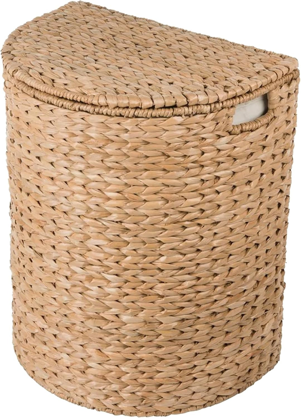 KOUBOO Seagrass Half Moon Basket, Handwoven Laundry Hamper Basket with Lid, H...