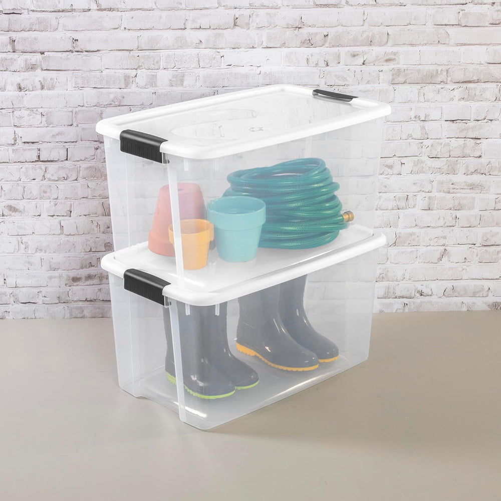 Sterilite Ultra Latch Box with Lids for Home and Office, 70 Quart, 8-Pack
