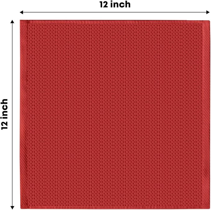 Artoid Mode 100% Cotton Dark Red Waffle Weave Kitchen Dish Cloths, 12x12 Inch - Image 6