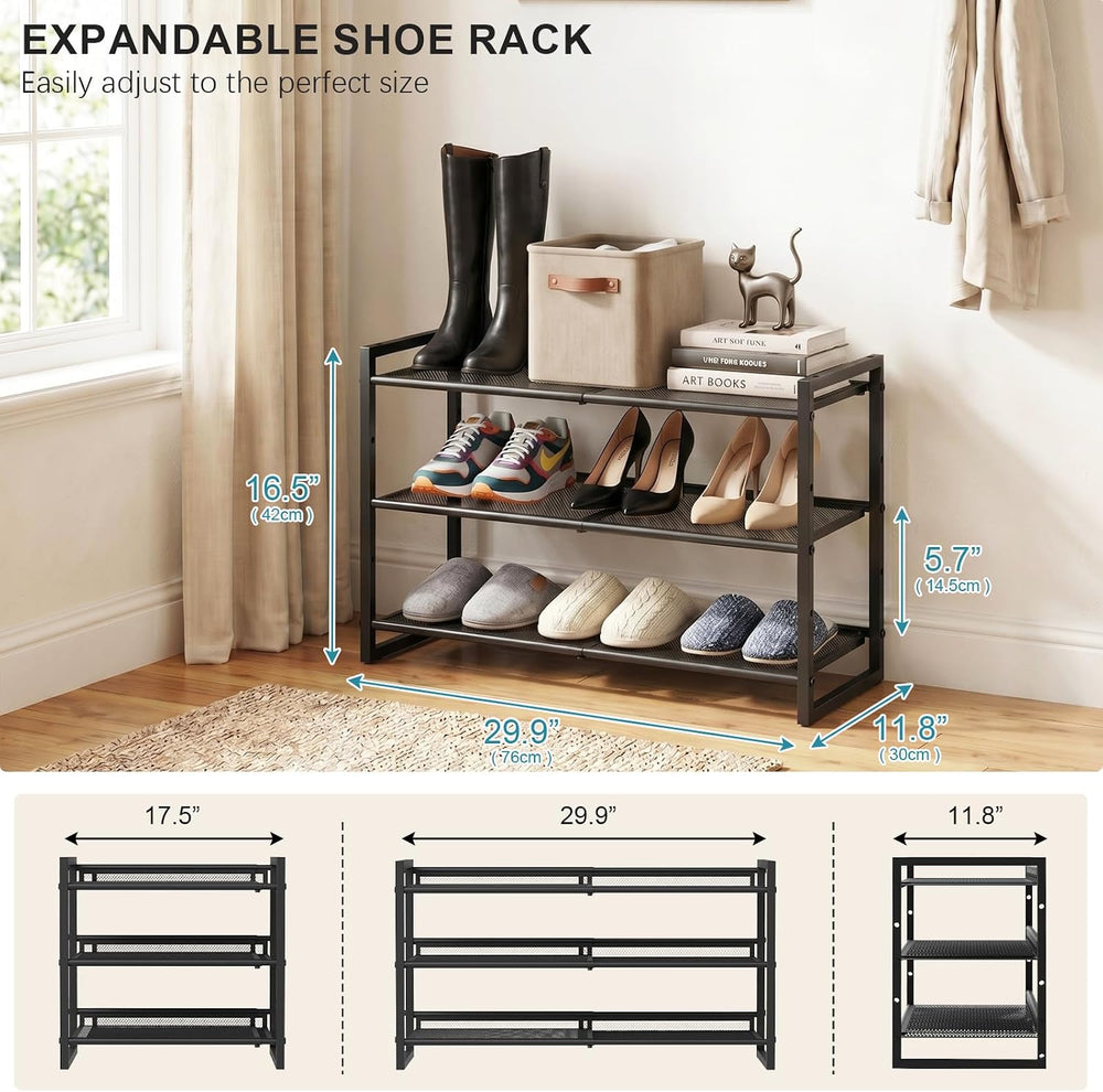 Garden 4 you Shoe Rack - Expandable Shoe Organizer for Closet, Metal Shoe She...
