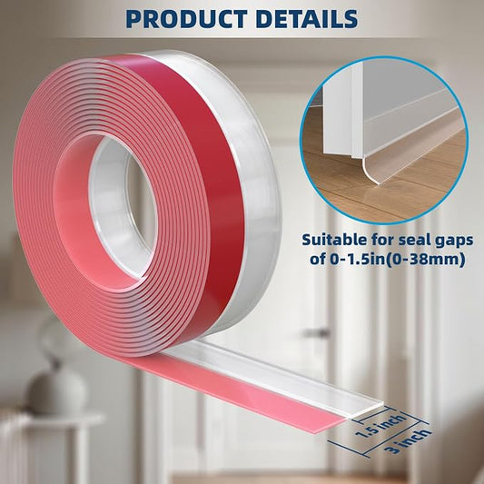 Heavy-Duty 36 ft x 3 in Weather Stripping, Extra Thick 2mm Door Draft Stopper - Image 2