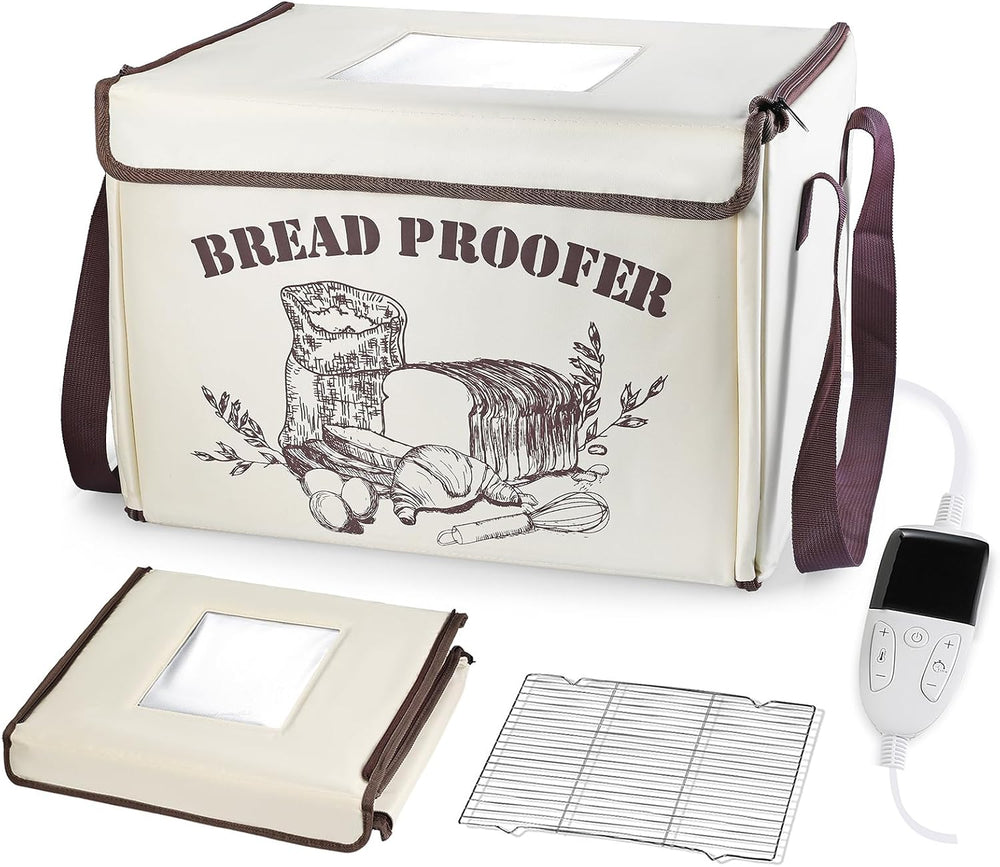 Folding Fabric Bread Proofing Box, Adjustable Dough Proofer with Metal Rack