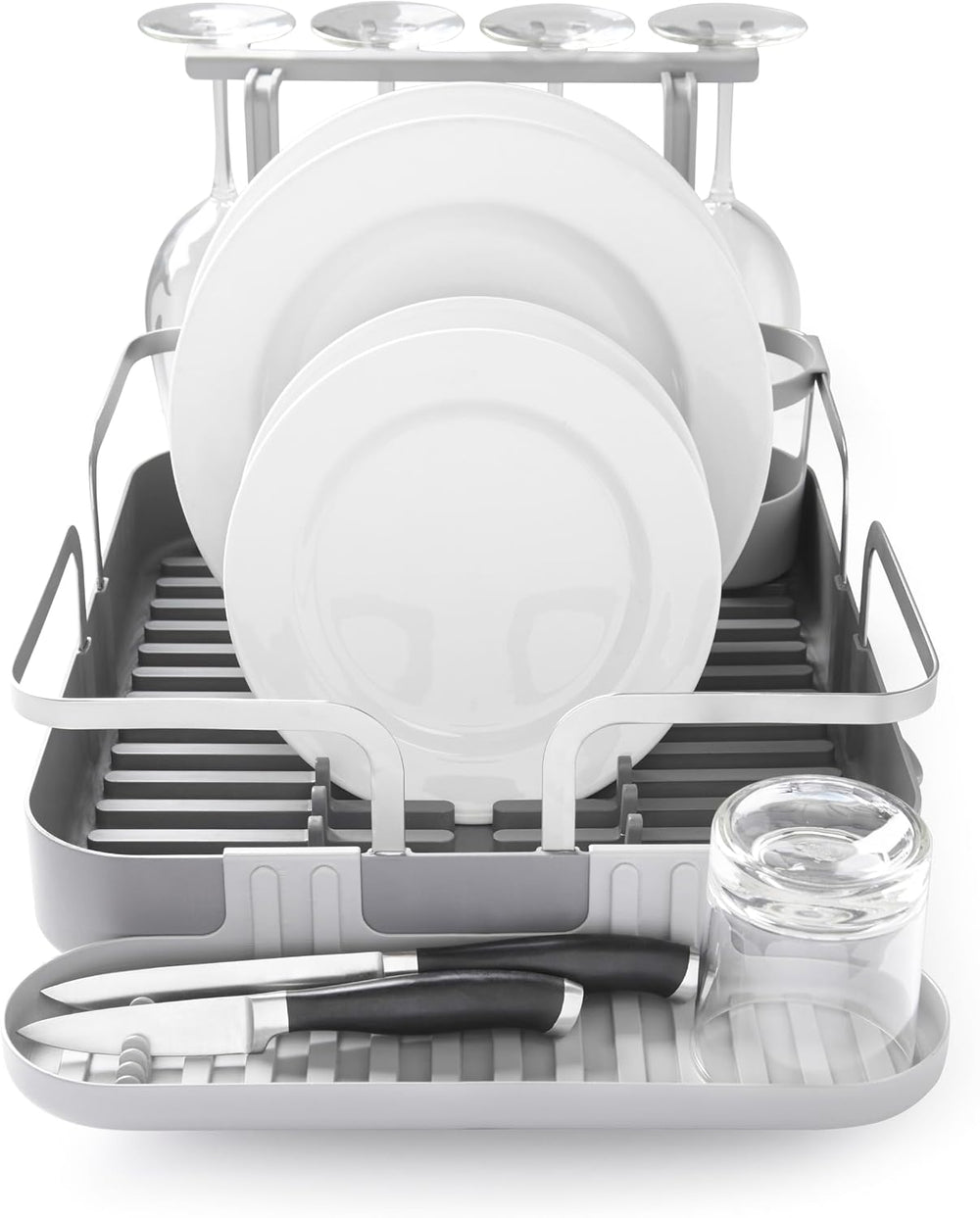 Umbra Holster Dish Rack– Molded Plastic Dish Drying Rack with Drainage Spout,...