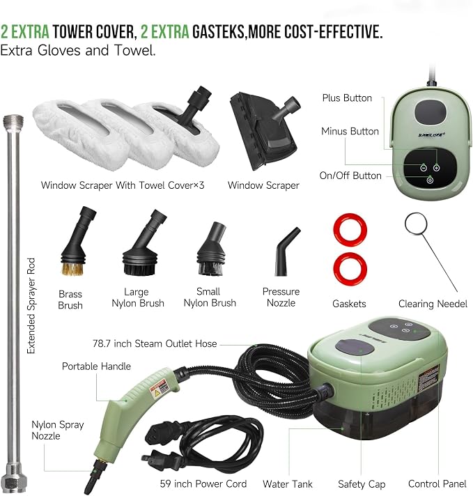 Handheld Steam Cleaner Multipurpose Portable Steamer Upholstery Cleaner Machine - Image 9