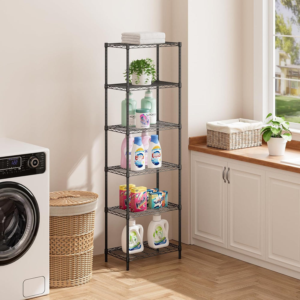 SINGAYE 6 Metal Shelves Wire Shelving Storage Shelf Adjustable Unit Pantry