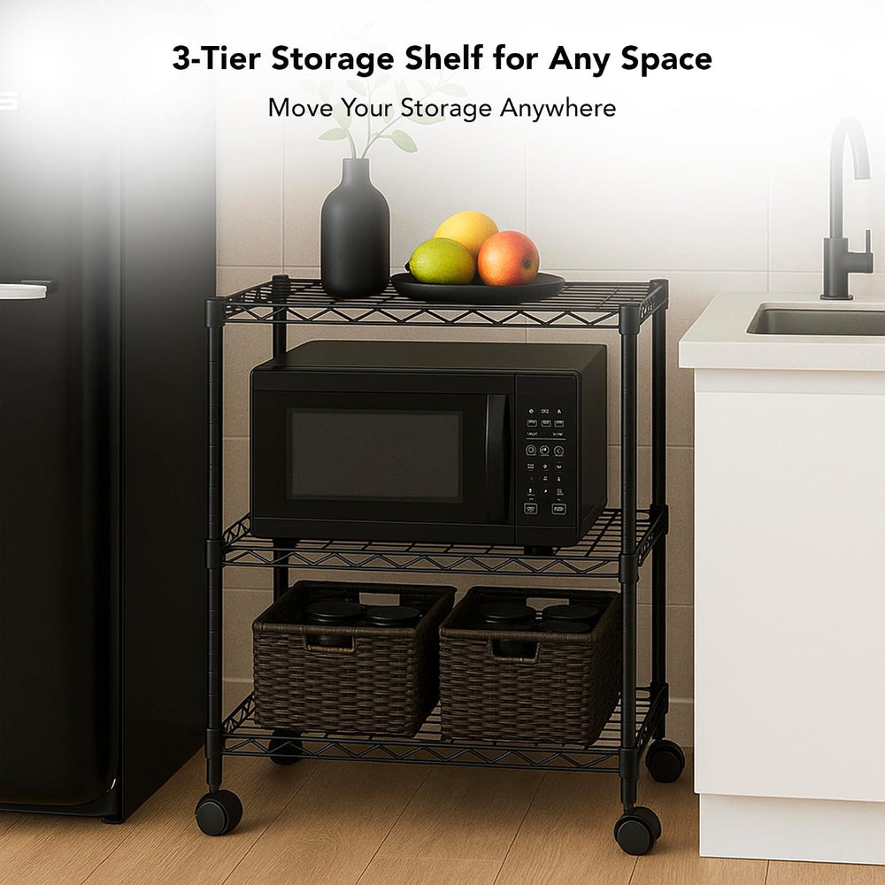 3 Tier Wire Shelving Unit Storage Rack, Metal Heavy Duty Utility Organizers, ...