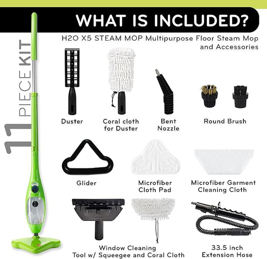 H2O X5 5-in-1 Multi-Purpose Steam Mop, Handheld Steam Cleaner, Adjustable Height - Image 2
