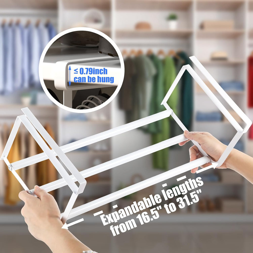 CroBlissful 4 Pcs Expandable Shoe Rack Shelf Organizer for Closet, White