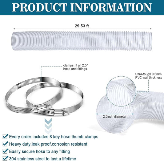 2.5 inches 30 ft PVC Dust Collection Hose - Image 2