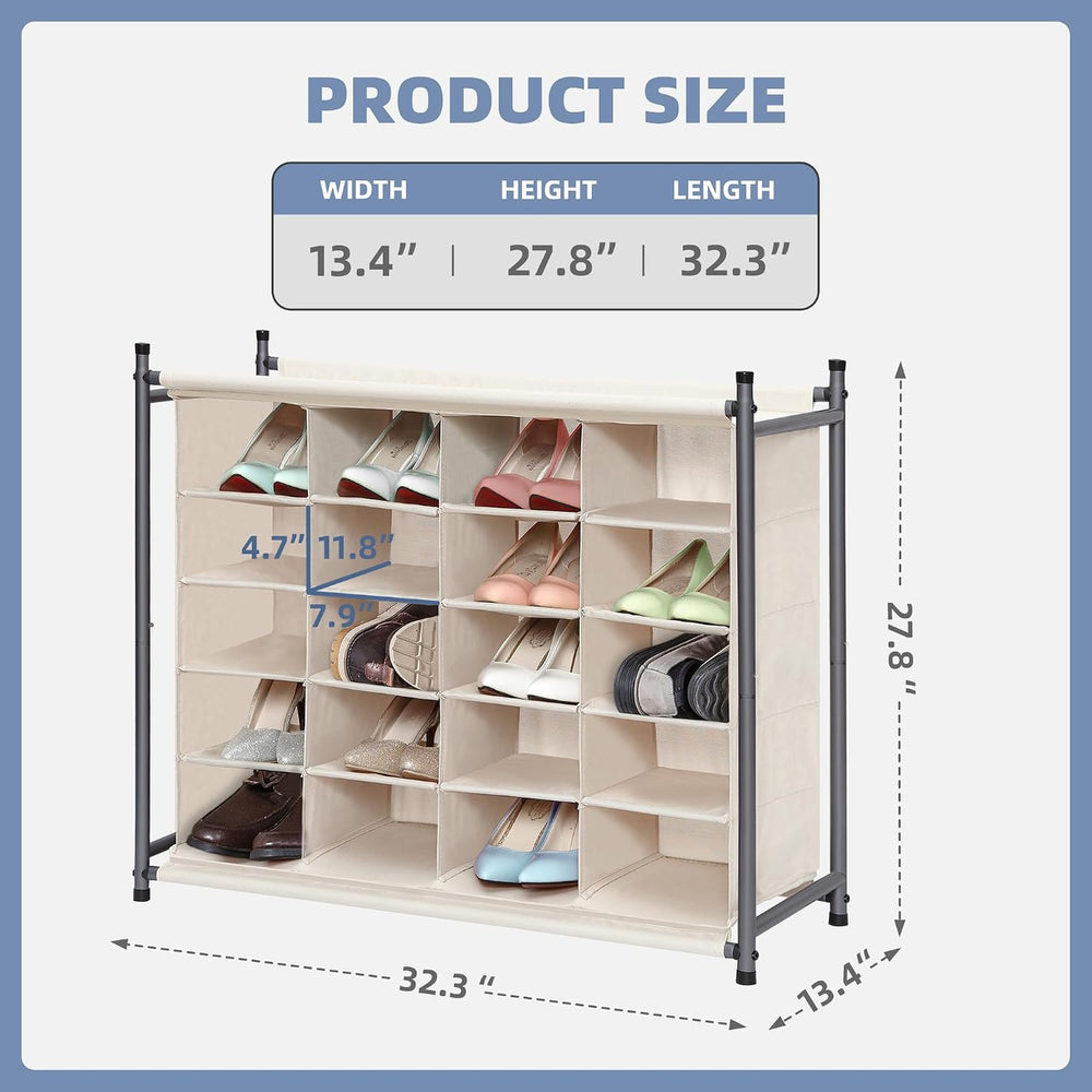 STORAGE MANIAC Stackable Shoe Cubby Organizer, Free Standing Shoe Cube Rack f...