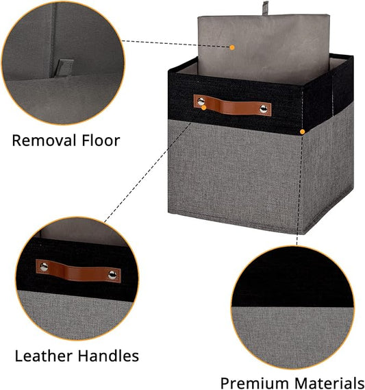 DULLEMELO 11x11 Storage Cubes, Collapsible Sturdy Cube Storage Bins - Image 2