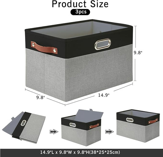 Large Collapsible Fabric Storage Bins - Image 2