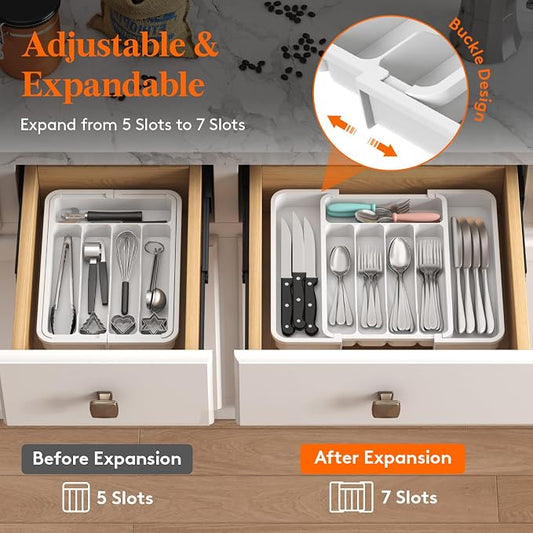 Lifewit Silverware Drawer Organizer, Expandable BPA Free Utensil Tray - Image 2